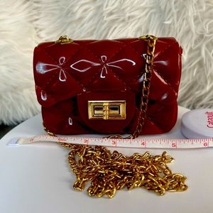 NWOT Wine color Mini quilted Jelly crossbody